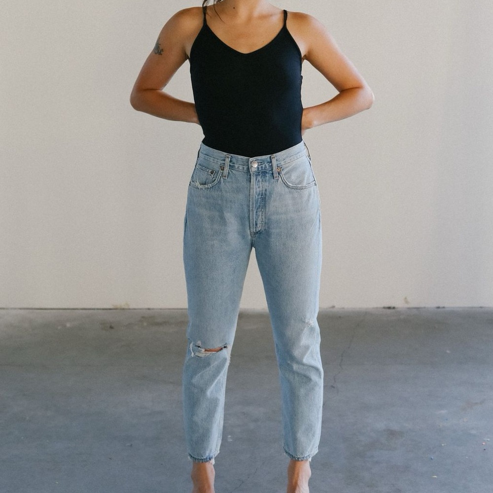 Agolde Riley High Rise Straight Crop Jeans